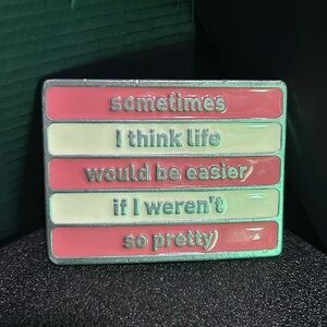 Vintage pink metal belt buckle